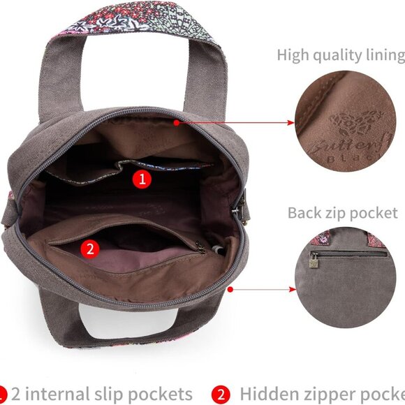 Chic Grey Canvas Shoulder Bag for Women - Lightweight & Stylish Crossbody - Picture 4 of 6